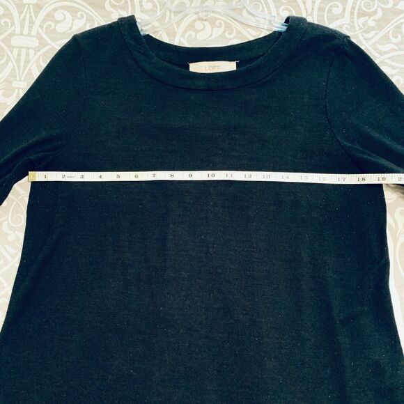 Loft Tunic Women Size Small Black White Colorblock Round Neck Hi Lo Comfy Casual - Picture 3 of 5